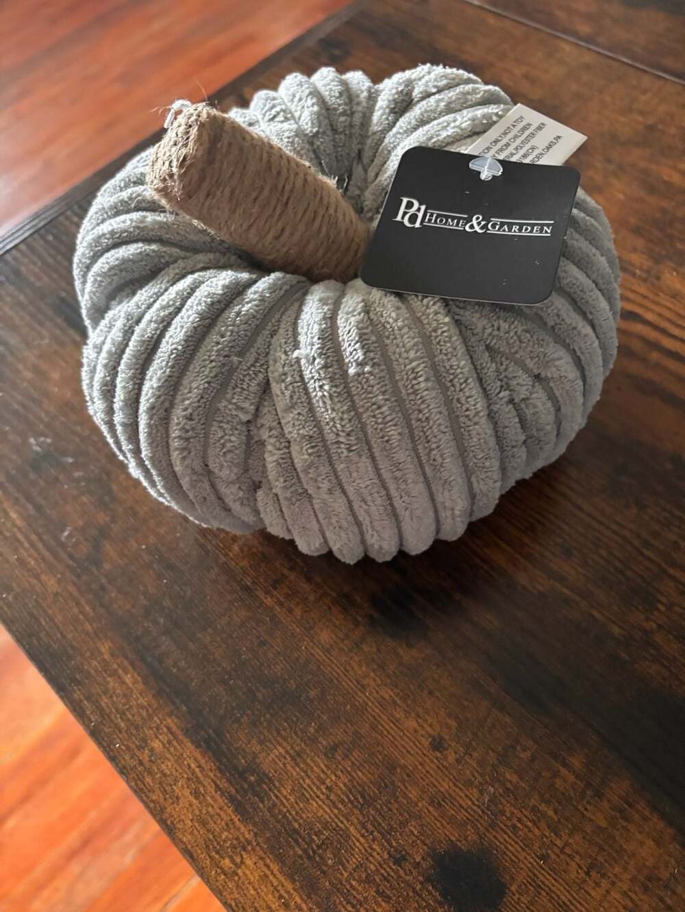 Pd Home & Garden Grey Corduroy Fabric Decorative Pumpkin 8 available-price for o